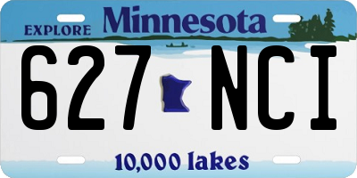 MN license plate 627NCI
