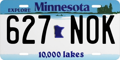 MN license plate 627NOK