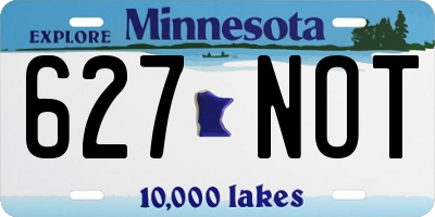 MN license plate 627NOT