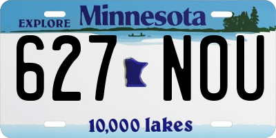 MN license plate 627NOU