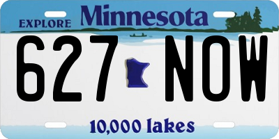 MN license plate 627NOW