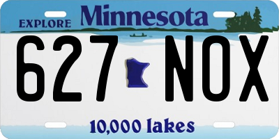 MN license plate 627NOX