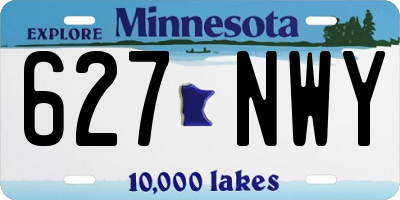 MN license plate 627NWY