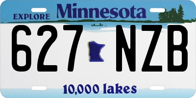 MN license plate 627NZB
