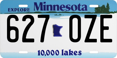 MN license plate 627OZE