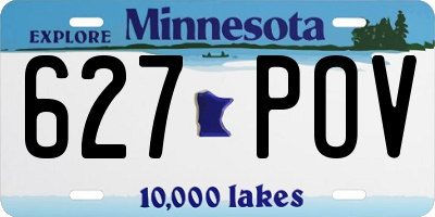 MN license plate 627POV