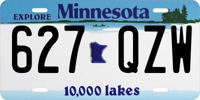MN license plate 627QZW