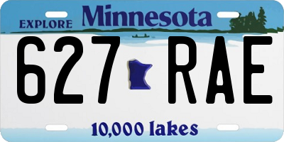 MN license plate 627RAE