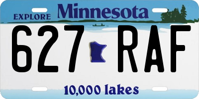 MN license plate 627RAF