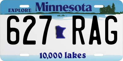 MN license plate 627RAG