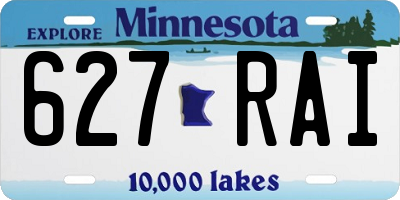 MN license plate 627RAI