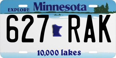 MN license plate 627RAK