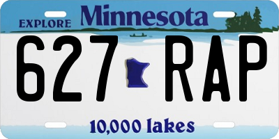 MN license plate 627RAP