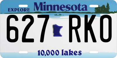MN license plate 627RKO
