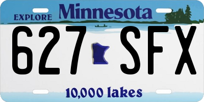 MN license plate 627SFX