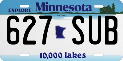 MN license plate 627SUB