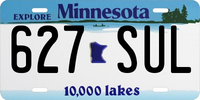 MN license plate 627SUL