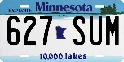 MN license plate 627SUM