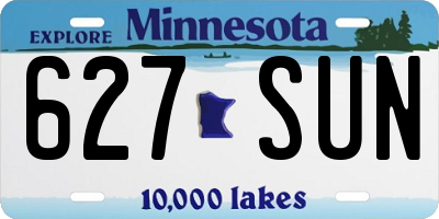 MN license plate 627SUN
