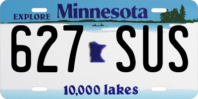 MN license plate 627SUS