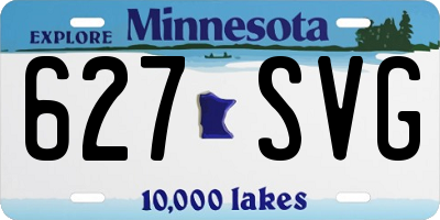 MN license plate 627SVG