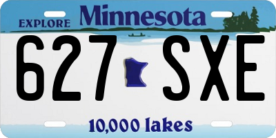 MN license plate 627SXE