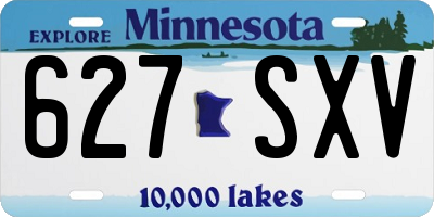 MN license plate 627SXV