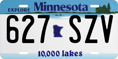 MN license plate 627SZV