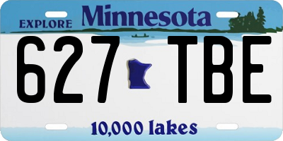 MN license plate 627TBE