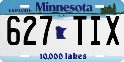 MN license plate 627TIX