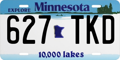 MN license plate 627TKD