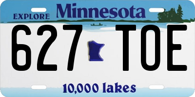 MN license plate 627TOE