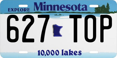 MN license plate 627TOP