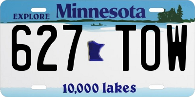 MN license plate 627TOW