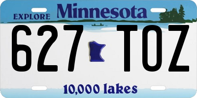 MN license plate 627TOZ
