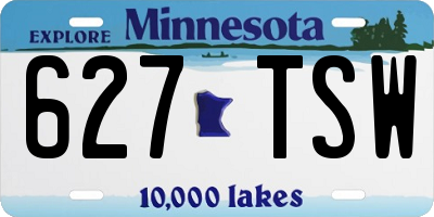 MN license plate 627TSW