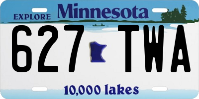 MN license plate 627TWA
