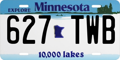MN license plate 627TWB