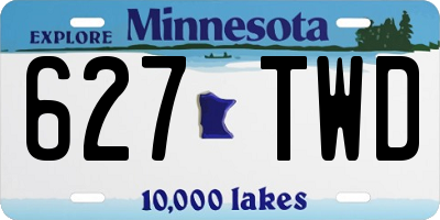 MN license plate 627TWD