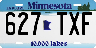MN license plate 627TXF
