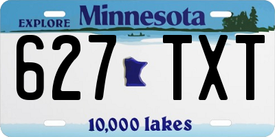 MN license plate 627TXT