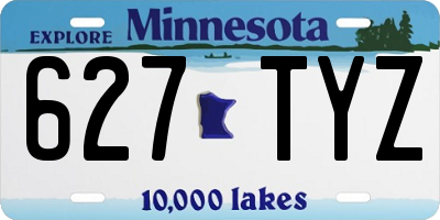 MN license plate 627TYZ