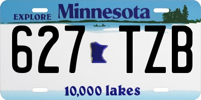 MN license plate 627TZB