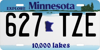 MN license plate 627TZE