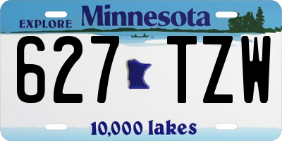 MN license plate 627TZW