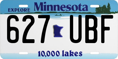 MN license plate 627UBF