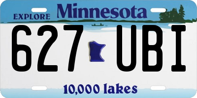 MN license plate 627UBI