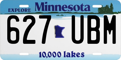 MN license plate 627UBM