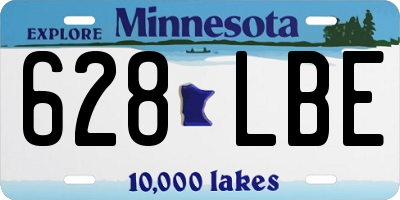MN license plate 628LBE