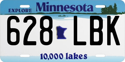 MN license plate 628LBK